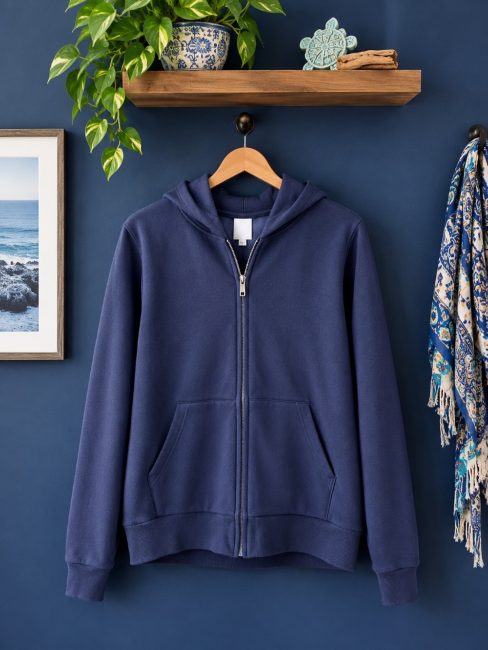 Navy Blue- MPG-Zip Up Hoodie- Women's- SZ XL